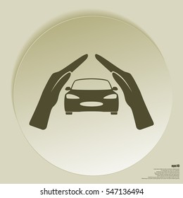 car insurance icon, on white background