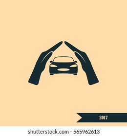car insurance icon, on white background