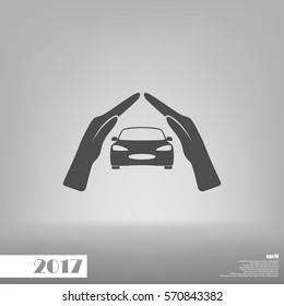 car insurance icon, on white background