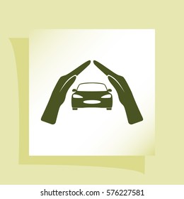 car insurance icon, on white background