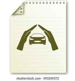 car insurance icon, on white background