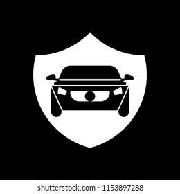 Car insurance icon - car security vector white