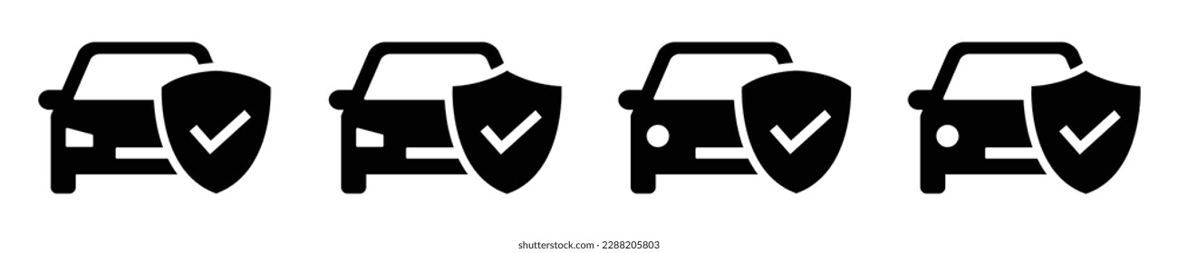 Icono de seguro de coche. Icono de servicios de automóvil, ilustración vectorial