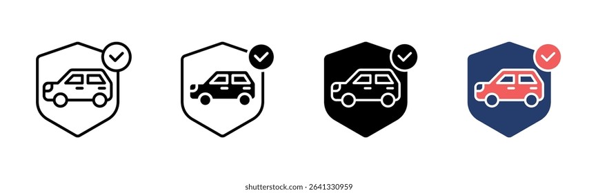 Car Insurance icon sheet multiple style collection