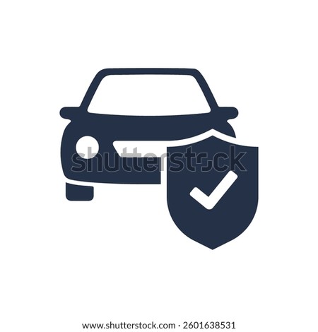 Car insurance icon. Solid glyph series icon