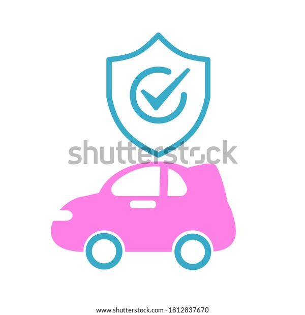 Car insurance icon. Vector illustration.\
Colorful icons on white\
background