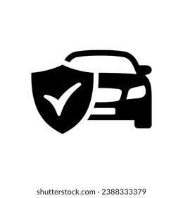 Car insurance icon. Vector icon isolated on white background.