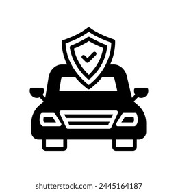 Icono de Seguro de Coche en Vector. Logotipo
