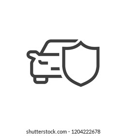 Car insurance icon vector car with shield