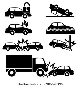 Car insurance icons set.vector