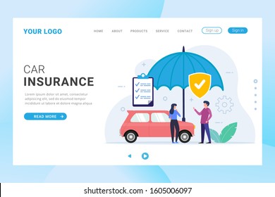 Car Insurance landing page template design web