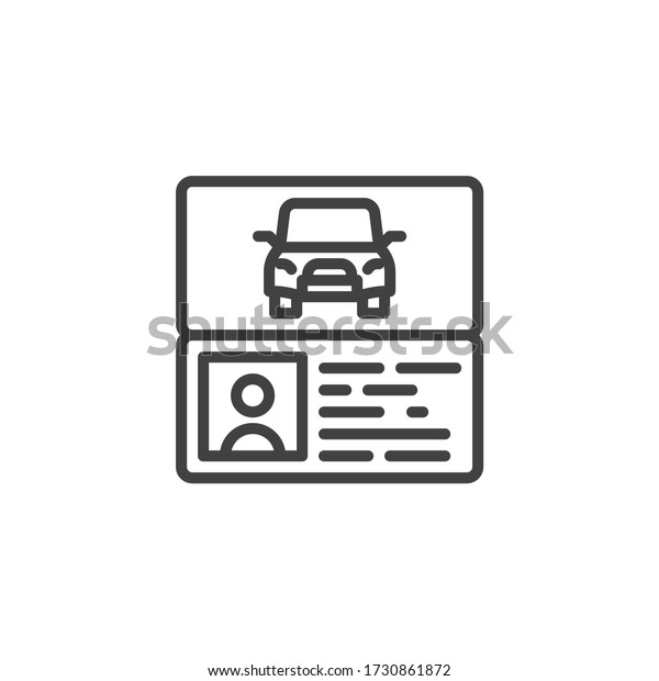 Car insurance licence line\
icon. linear style sign for mobile concept and web design. Driver\
license outline vector icon. Symbol, logo illustration. Vector\
graphics
