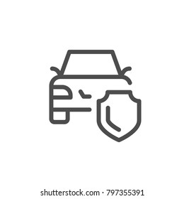 Car Insurance Line Icon