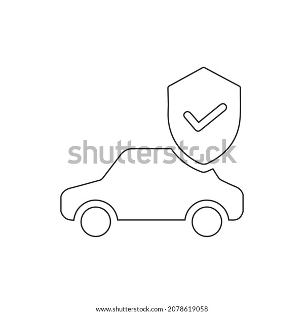 Car insurance line icon. Transport\
insurance icon. Car risk coverage sign. Vehicle protection symbol.\
Classic flat style. Quality design element. Simple transport\
insurance icon. Vector\
illustration.