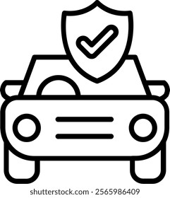 Car Insurance Line Vector Icon Design