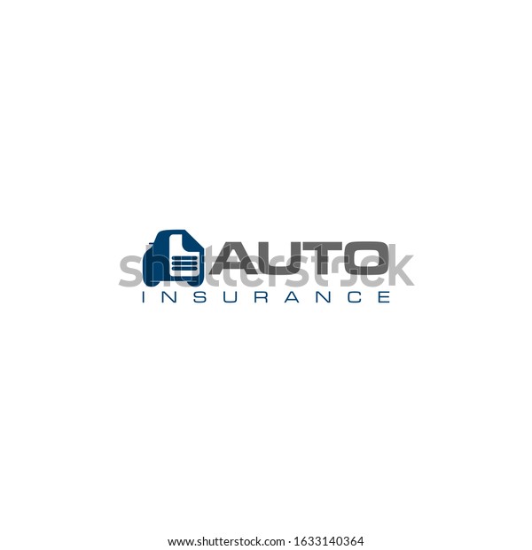 car insurance logo design\
template vector with paper and car symbol playful isolated graphic\
idea