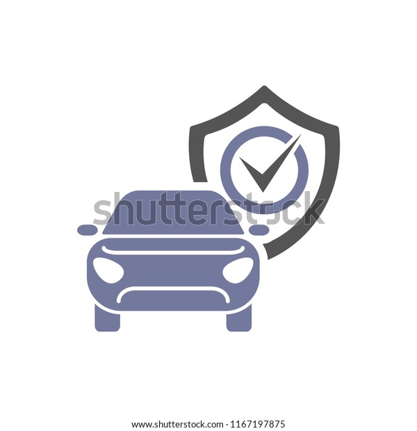 Car\
insurance logo isolated on white background, automobile protected\
with shield, auto protection sign flat label\
badge