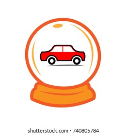 Car insurance. car in the magic ball