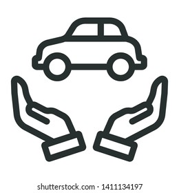 car insurance - minimal line web icon. simple vector illustration. concept for infographic, website or app.