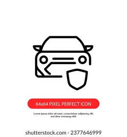 car insurance outline icon pixel perfect for web or mobile app