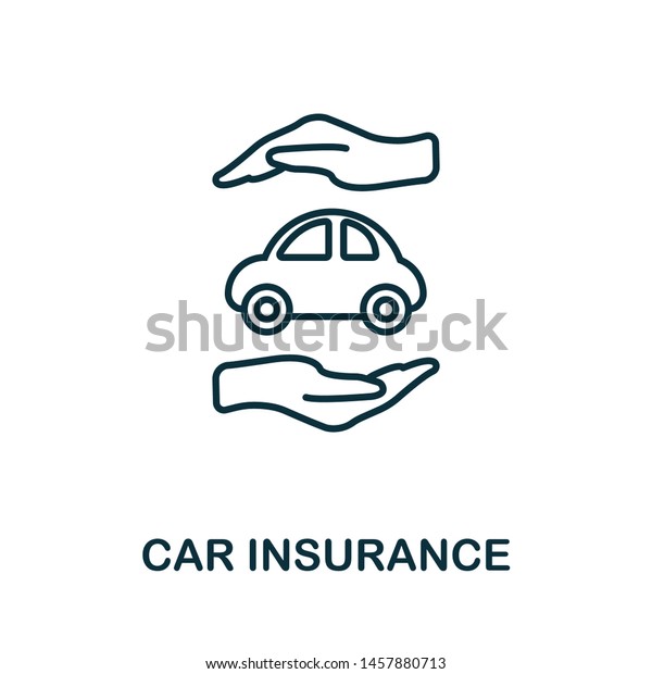 Car Insurance outline icon. Thin line\
style icons from insurance icons collection. Web design, apps,\
software and printing usage simple car insurance\
icon.