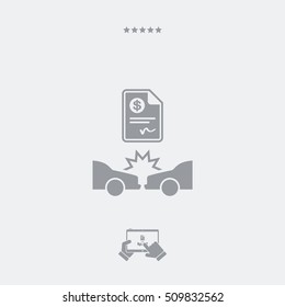 Car insurance payment - Dollars - Vector web icon