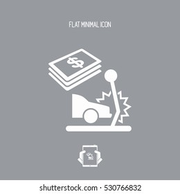 Car insurance payment - Dollars - Vector web icon