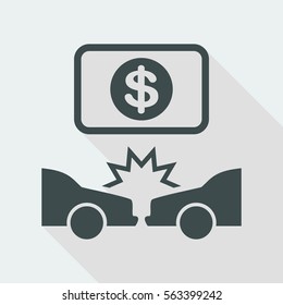 Car insurance payment - Dollars - Vector flat icon