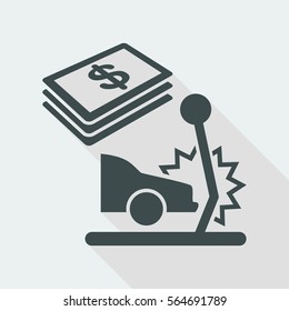 Car insurance payment - Dollars - Vector web icon