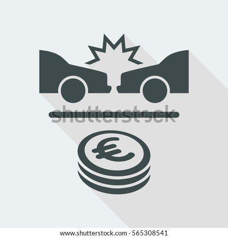 Car insurance payment - Euro - Vector web icon