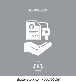Car insurance payment - Yen - Vector web icon