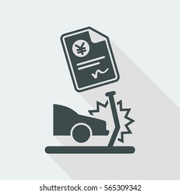 Car insurance payment - Yen - Vector web icon