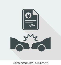 Car insurance payment - Yen - Vector web icon