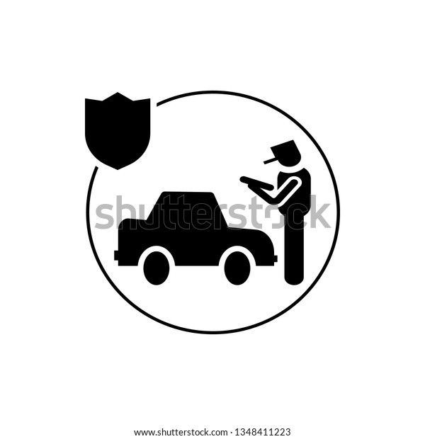 Car, insurance,\
penal icon illustration isolated vector sign symbol - insurance\
icon vector black -\
Vector