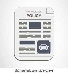 Car insurance policy concept illustration on blue and grey style art