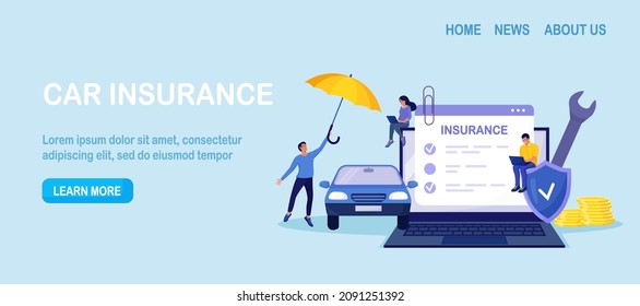 Car Insurance Policy Form On Laptop Screen. Insurance Agent Or Salesman Providing Security Document. People Buying Auto, Leasing. Protection, Warranty Of Vehicle From Accident, Damage Or Collision