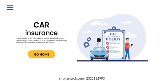 Car insurance policy form on computer screen. Insurance agent or salesman providing security document. People buying auto, leasing. Protection, warranty of vehicle from accident, damage or collision	