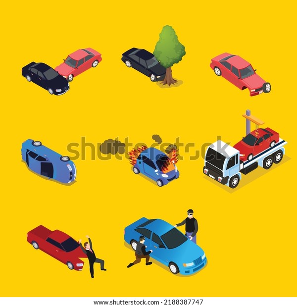 Car insurance protection isometric 3d vector\
illustration concept for banner, website, illustration, landing\
page, flyer, etc.