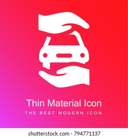 Car Insurance red and pink gradient material white icon minimal design