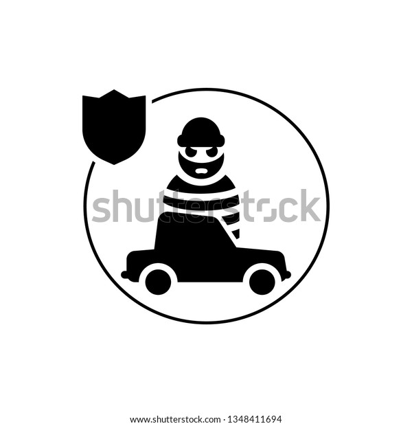 Car, insurance,\
robbery icon illustration isolated vector sign symbol - insurance\
icon vector black -\
Vector