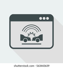 Car insurance satellite service - Vector flat icon