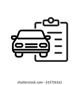 Car Insurance Service line flat vector icon for mobile application, button and website design. Illustration isolated on white background. EPS 10 design, logo, app, infographic.