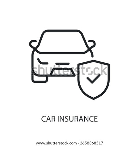 Car insurance thin line vector icons.