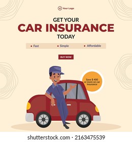 Car Insurance Today Banner Design Template Stock Vector (Royalty Free ...