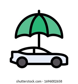 car insurance vector flat color icon 