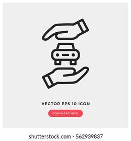 Car insurance vector icon