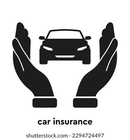 Autoversicherung Vektorsymbol - Hände, die Auto halten.