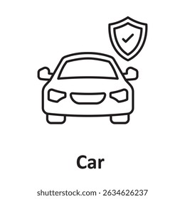 Seguro de carro: Ícone de vetor que pode facilmente modificar ou editar
