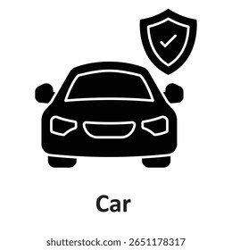 Car insurance :Vector Icon which can easily modify or edit
