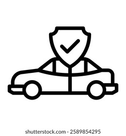 Car Insurance Vector Line Icon Design For Personal And Commercial use